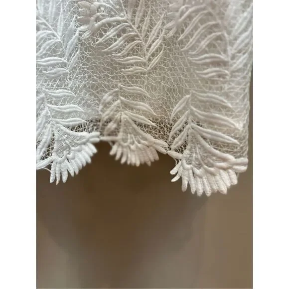 Lovers & Friends S NWT white caspian lace dress w-scallop hem - Picture 5 of 7